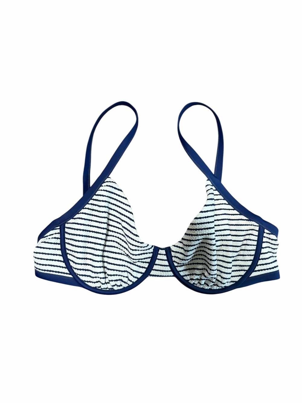 Shade & Shore Navy and White Striped Bikini Top 38 D